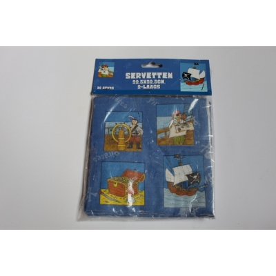 Blauwe piraat servetten